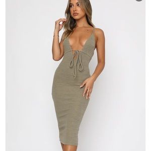 NWOT White Fox Midi Dress